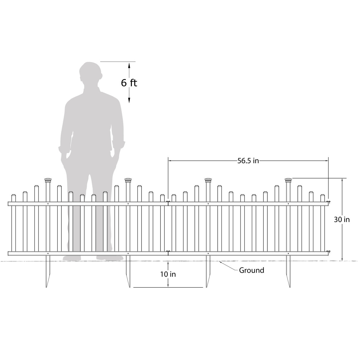 Zippity Outdoor Products 2.6 ft. H x 4.8 ft. W Madison Vinyl Fence Kit